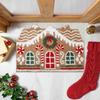 Christmas Gingerbread House Doormat Non-Slip Indoor/Outdoor Welcome Mat for Front Door, Porch, Entryway & Kitchen