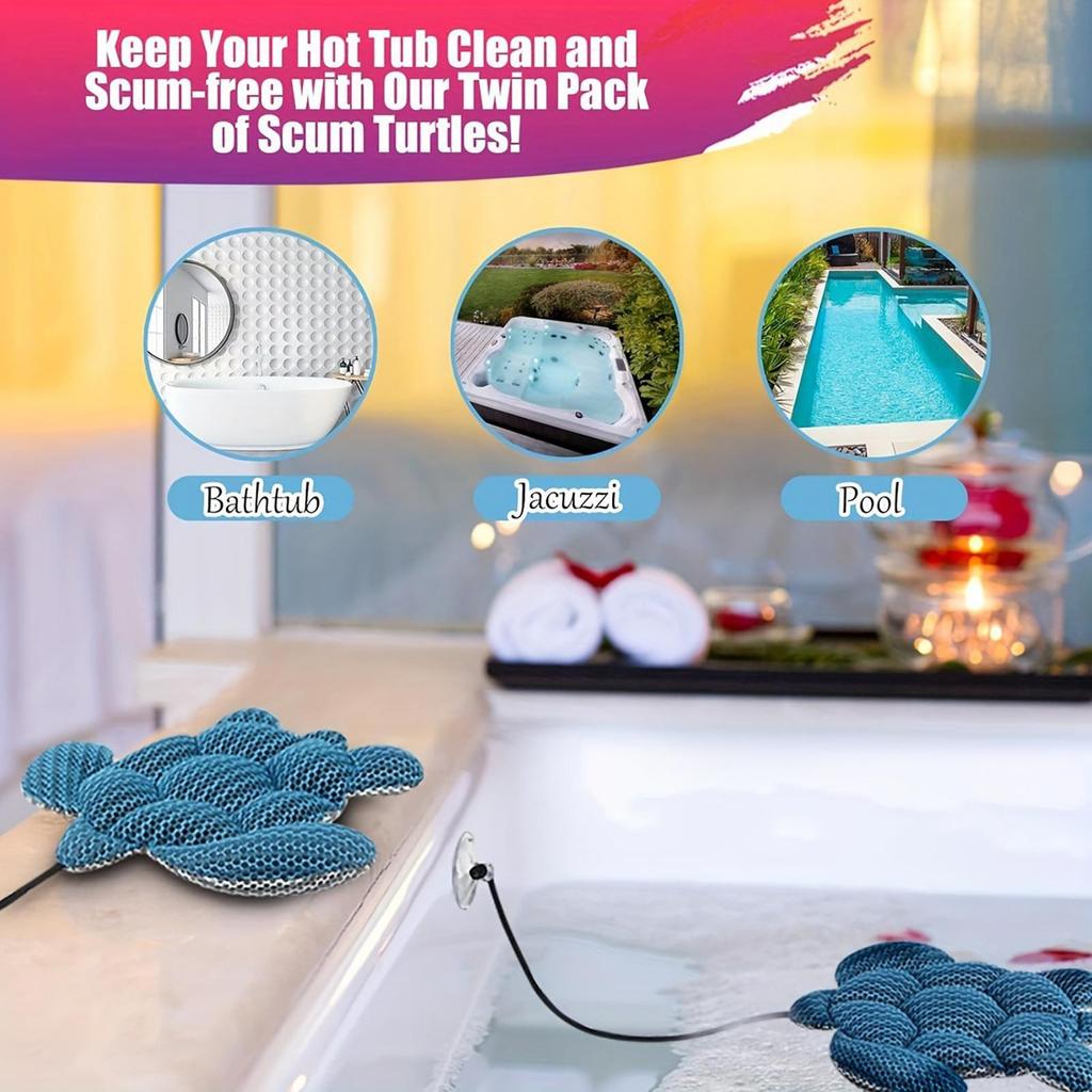 Absorbente de Espuma para Jacuzzi Reutilizable Esponja Absorbente de Aceite para Spa Tortuga Flotante Skimmer Removedor de Espuma Filtro de Espuma Limpiador de Agua para Bañera