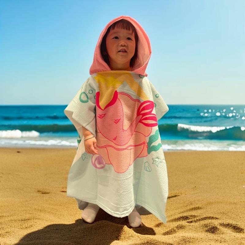 Children's Microfiber Hooded Bath Towel Cloak - Quick-Dry & Absorbent
