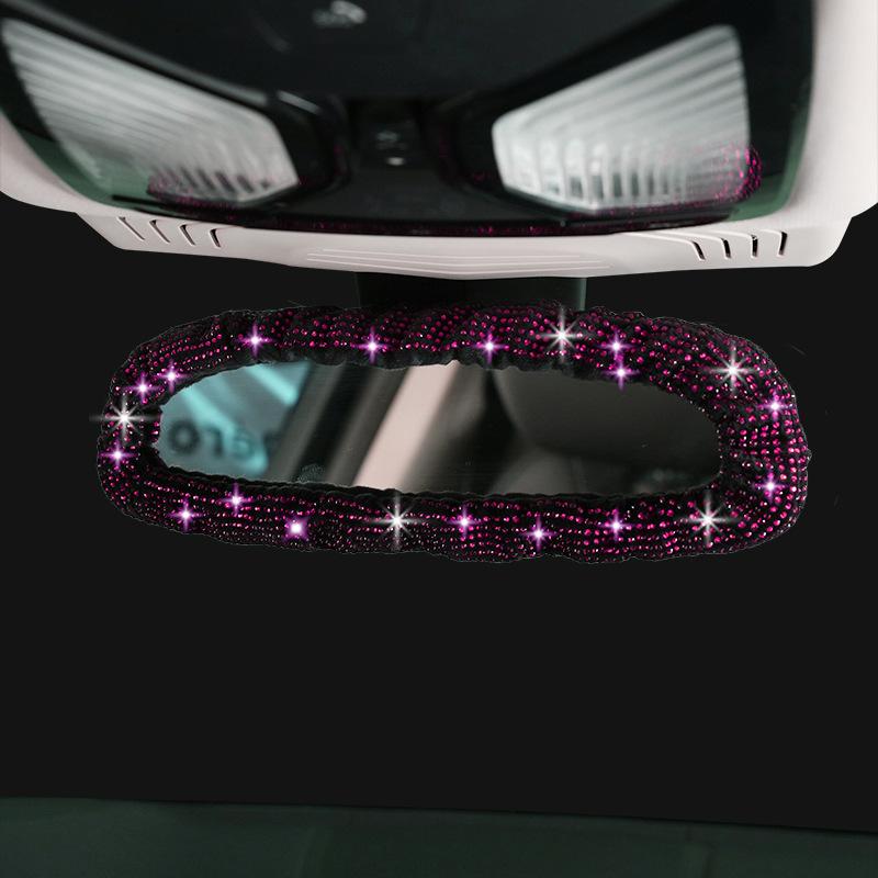 Hot Diamond Full Diamond Car Rearview Mirror Cover, Diamond-encrusted Car Rearview Mirror Interior Cover