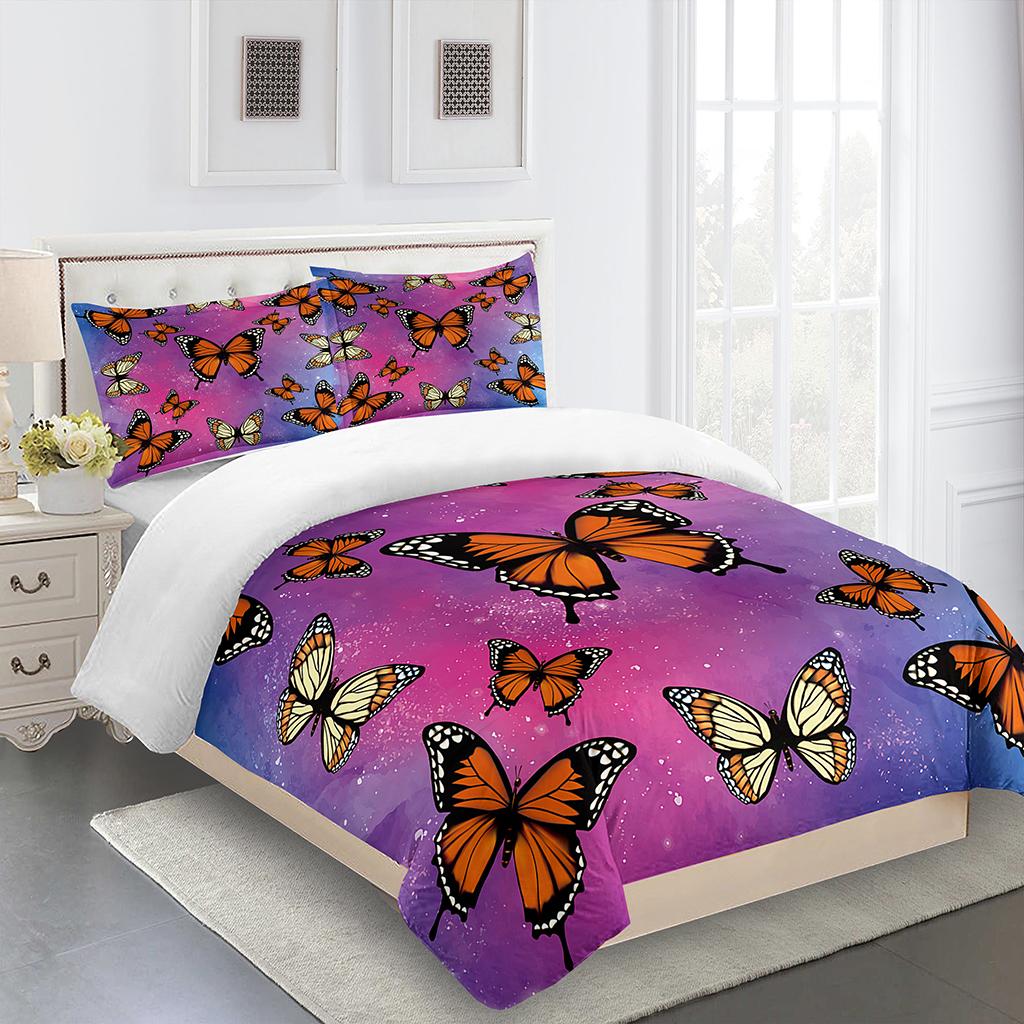 SkinFriendly Modern Queen King Full Dreamy Colorful Butterfly Girl3Pcs Size Polyester 2 Seater 200x200 240x220 160x200 Quilt
