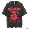 Obsession Movie Hooror Oversized T Shirt 100 Cotton Vintage Washed Tshirt for Men Women Hiphop Streetwear OBS3