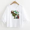 Dinosaur Christmas Punk Patch Heat Press Appliqued Parches Ropa Diy Hoodies Clothes Stickers Thermal Patch Christmas Gift