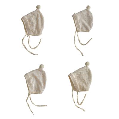 Toddlers Fashion Lace Trimmed Hospital Caps Cotton Polyester Hat with Protective Ear Cover Breathable Infants Bonnet