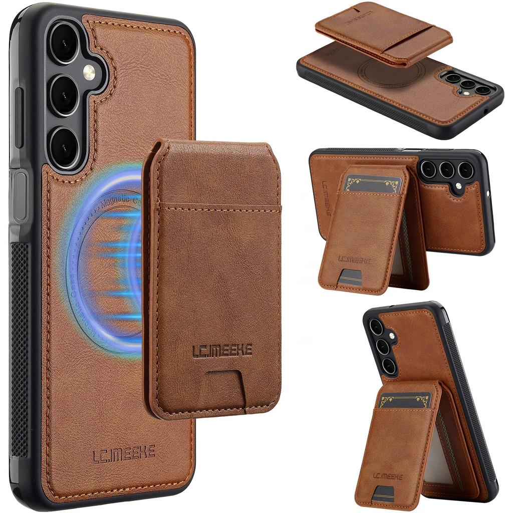 2 in 1 Detachable Cards Solt Wallet Leather Case For Samsung Galaxy S25 Ultra S24 Plus S22 S21 A55 A35 A16 A15 A14 Vertical Bag