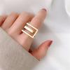 Elegant Fashion Jewelry Cool Gifts Geometric Girls Finger Rings Open Ring Hollow Ring Rectangular