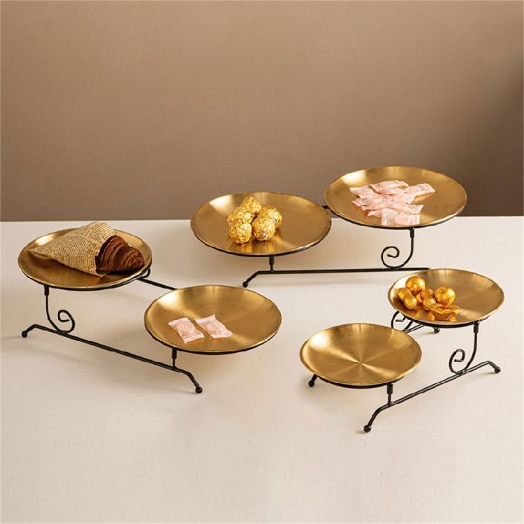 Practical Detachable Dessert Stand for Parties Detachable Fruit Serving Holder Metal Wedding Cake Display Plate