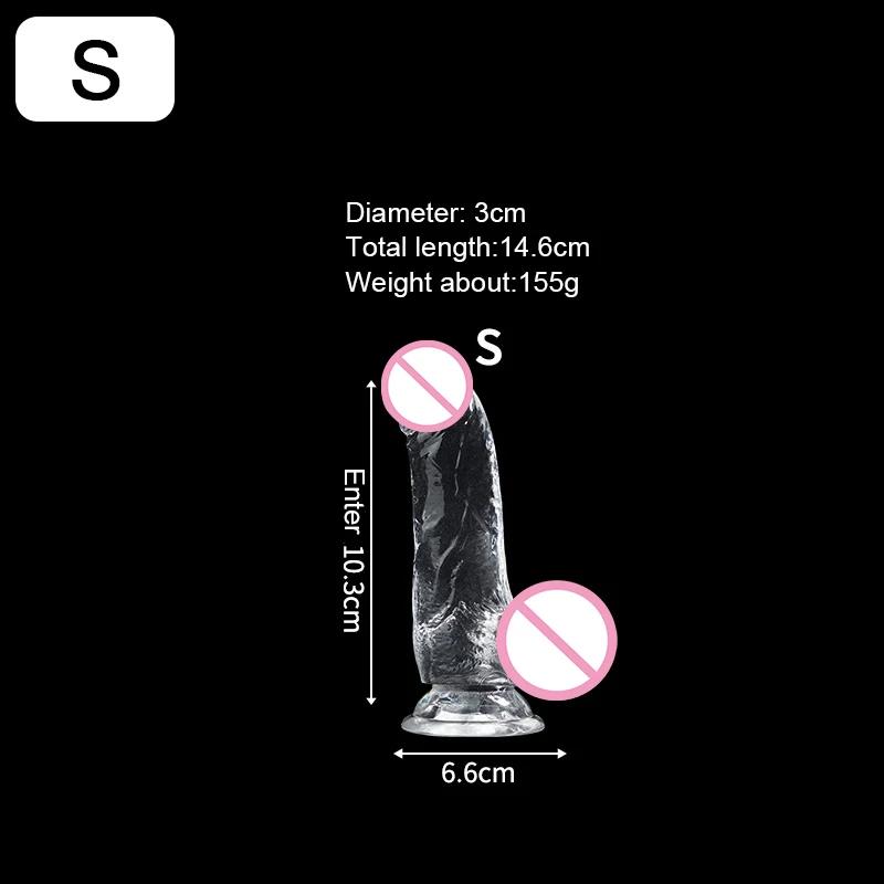 Soft Jelly Dildo Realistic Penis Suction Cup Dildo Big Dick Female Masturbator Clitoral Stimulator Lesbian Sex Toys For Women
