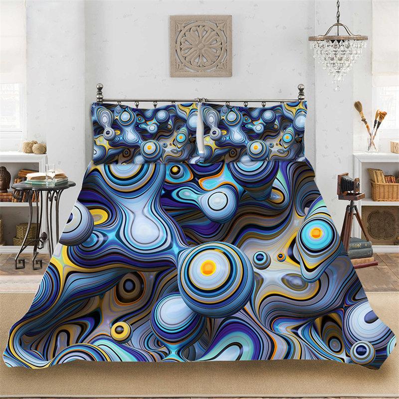 Geometric Duvet Cover Set Psychedelic Swirl Eyes Bedding Set Microfiber Colorful Abstract Pattern Quilt Cover With Pillowcases