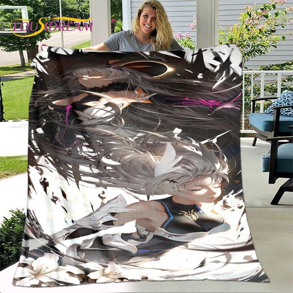 Gra animowana 3D Genshin Impact koc, koc flanelowy rzut koc, miękki ciepły koc do salonu łóżka do sypialni Sofa prezent