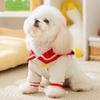 Cute Dog Clothes Autumn and Winter Navy Collar Three-dimensional Ears Can Be Towed Bichon Yorkshire Cat Pet Cotton Coat