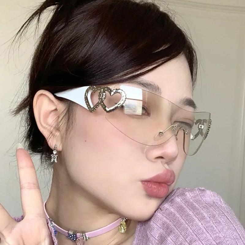 New Women Fashion Sun Glasses Outdoor Sun Protection Glasses Frameless Sunglasses Women Future Eyeglass Sports Glasses Uv400