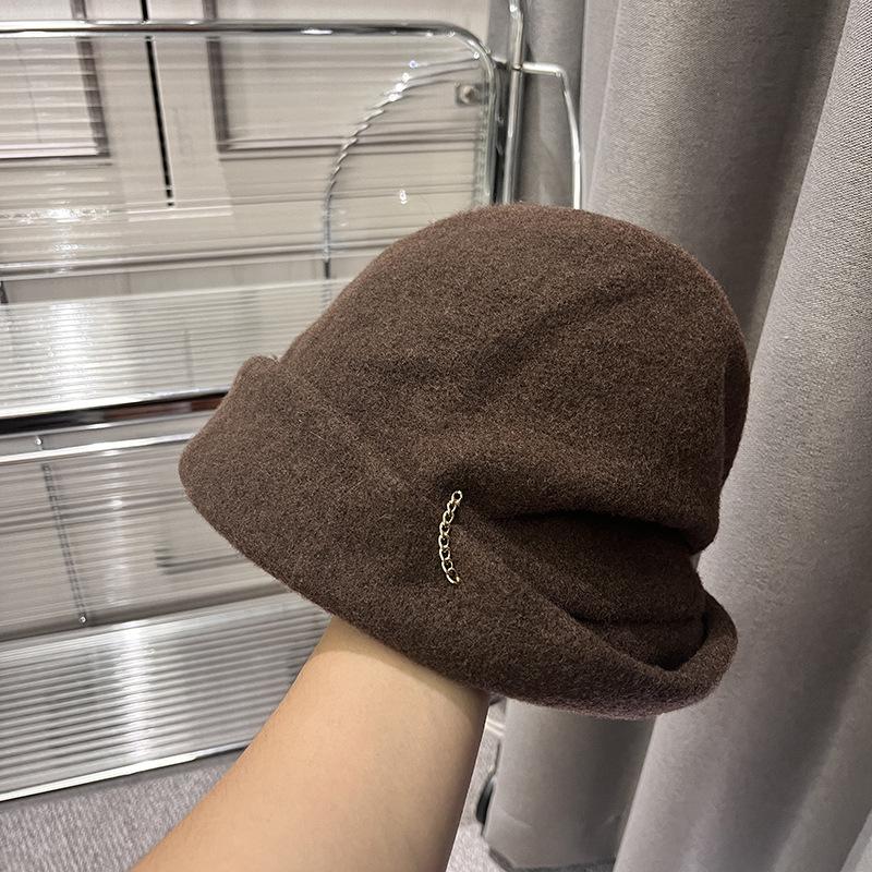 Elegant Stacking Hat New% Wool Hat Women's Autumn and Winter Advanced Sense of Face Small Beret