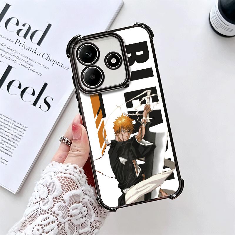 Anime Bleach Desgin Plating Phone Case For Xiaomi Redmi Note 14 15 Pro Plus 13 12 11 11S 11T 10 9S 9 5G Anti-Fall Airabag Cover
