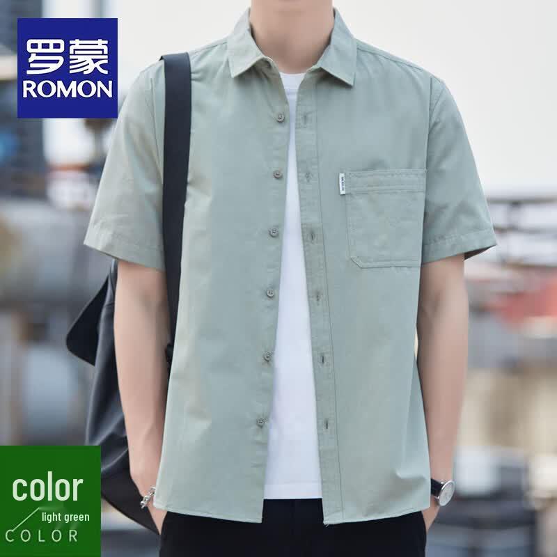 ROMON Men s Pure Cotton Workwear Short Sleeve Shirt XL
