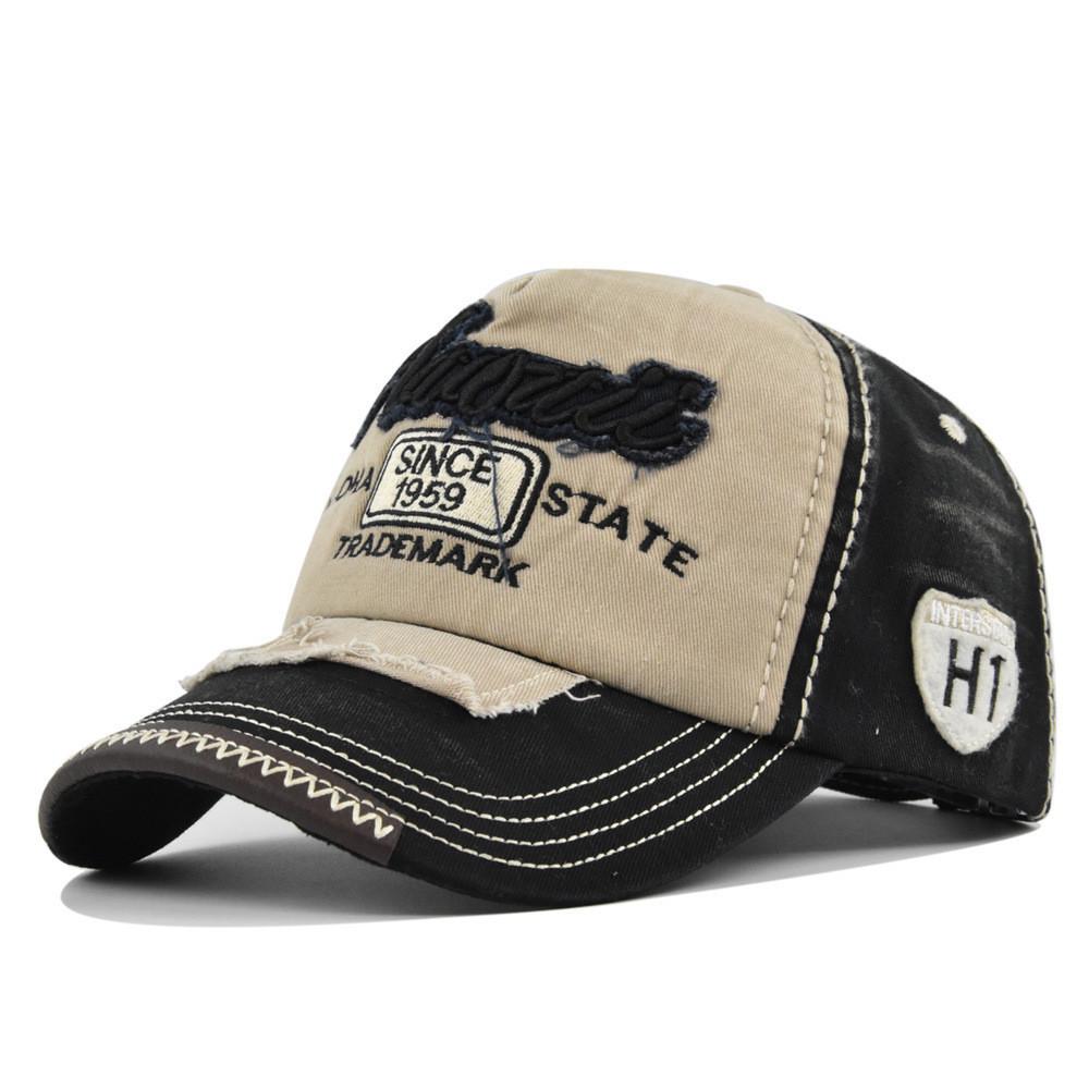 3d Cap Baseball Patch Cloth Embroidered Cap Vintage Color Wash To Make Old Visor