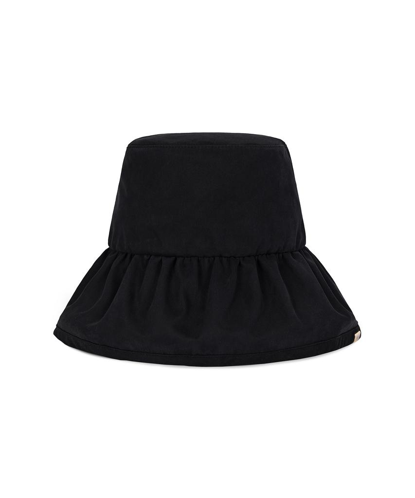 Bajal Metal Tip Shirred Bucket Hat Black