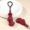Genuine cinnabar car pendant, men's Pixiu keychain, new model for men, women's gift