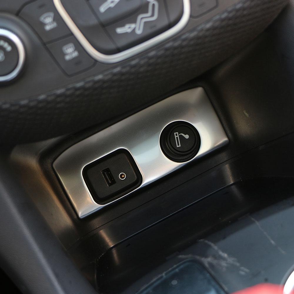 For Chevrolet Equinox 2017 - 2023 LHD Interior Accessories Cigarette Lighter Charging Panel Cover Decoration Sticker Trim