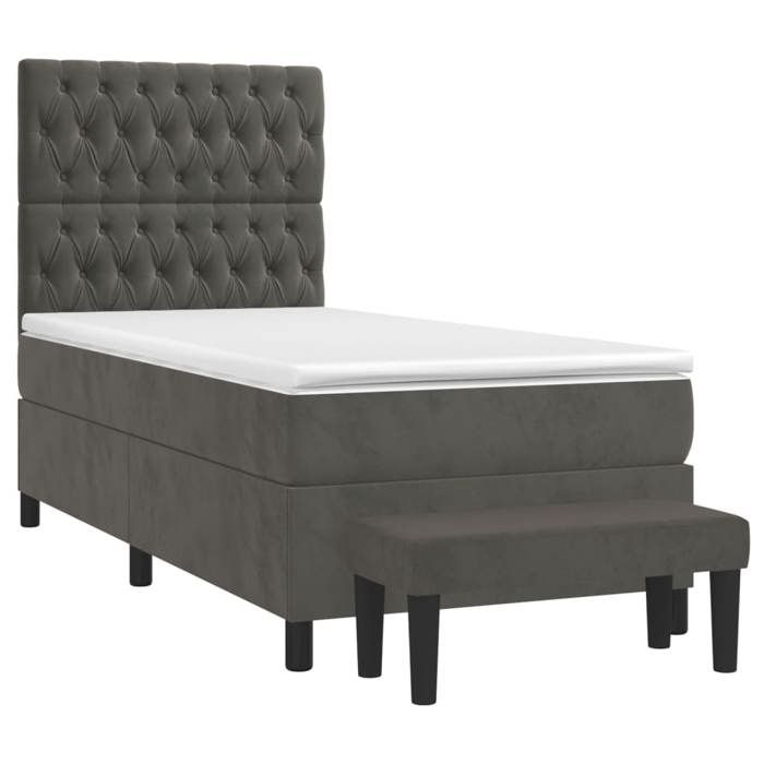 Sommier à lattes avec matelas - Maison Exclusive - 100x200 cm - Tête de lit réglable - Gris foncé