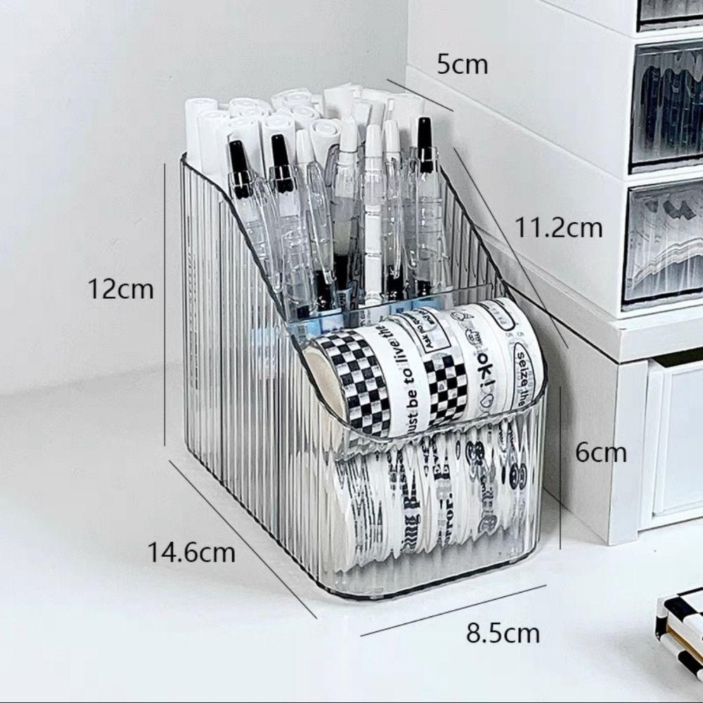 Multi-function Desktop Storage Box Transparent Cosmetics Organizer Box Makeup Brushes Holder