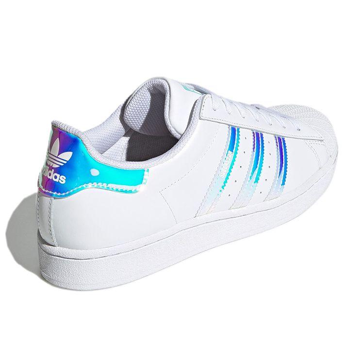 adidas Superstar White Iridescent Unisex Sneakers Cloud-White Pulse-Aqua Pink-Tint GX3386