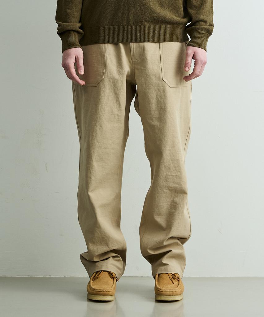 ONNHANS [Elastic Waist] Belted Fatigue Pants_Light Beige