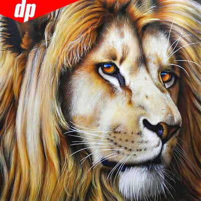 Diy 5d pintura diamante leão diamante mosaico animal quadrado completo diamante bordado imagem