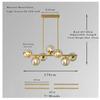 SANDYHA All Copper Gold Chandelier Pendant Light Glass Ball Lampshade LED Lamp for Living Room Dining Room Indoor Decor Home