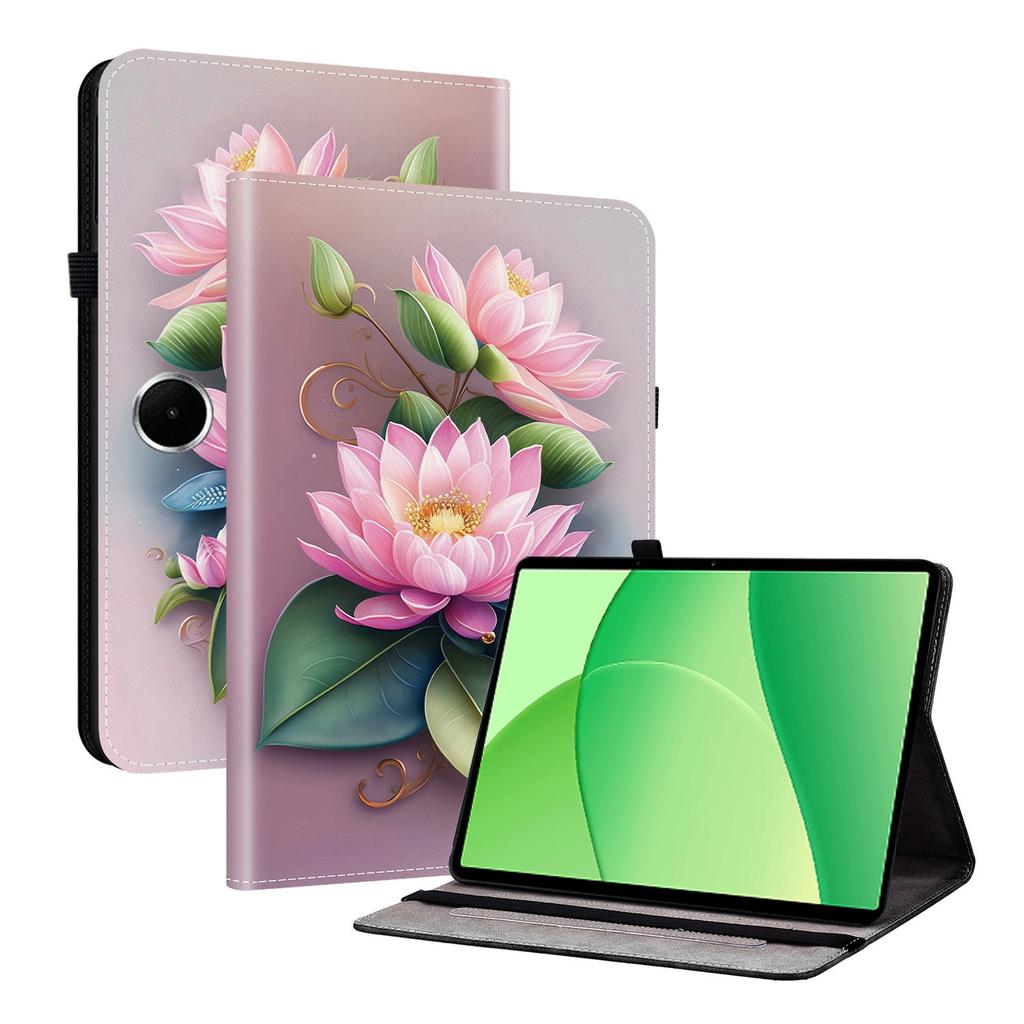 For Oppo Pad SE Leather Case Pattern Printed Stand Tablet Cover with Card Slots