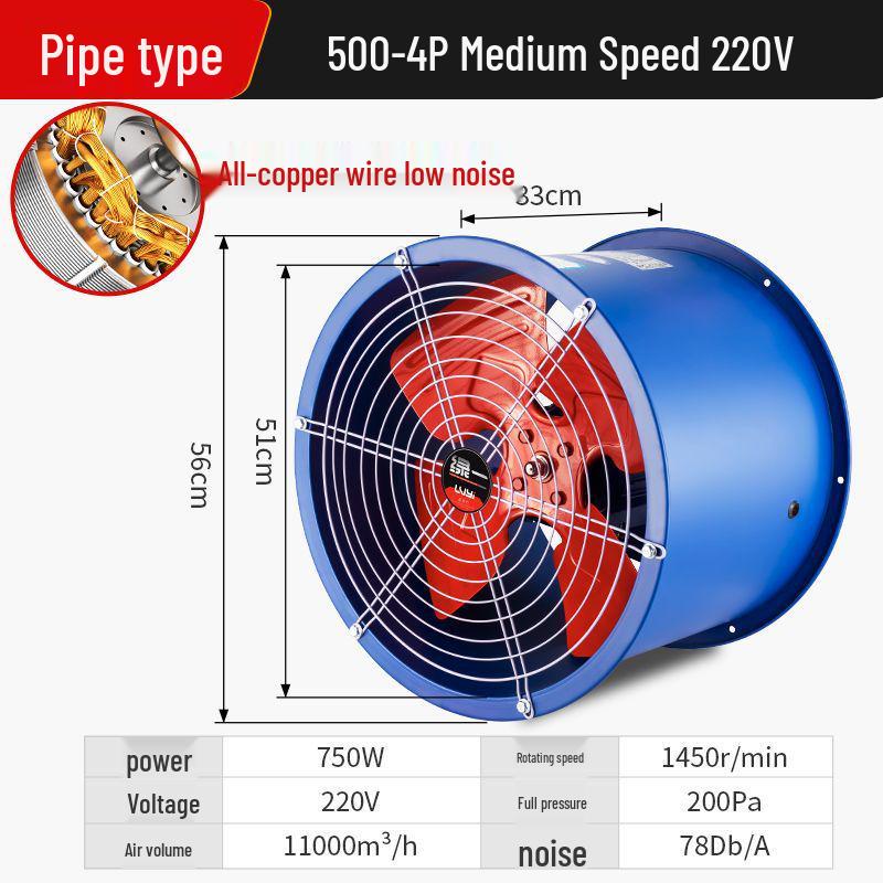 High Power Industrial SF Axial Exhaust Fan 220V/380V for Duct Ventilation & Kitchen Smoke Extraction