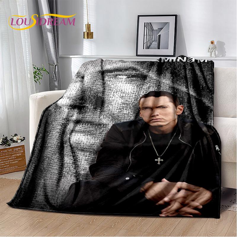 Rapper Eminem Tupac 2pac Hip-Hop Music Rap God Blanket,Soft Throw Blanket for Home Bedroom Bed Sofa Picnic Travel Cover Gift