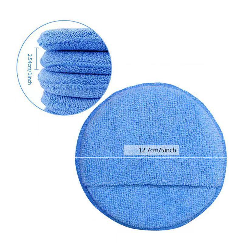 2/5/10Pcs 5-inches Microfiber Wax Applicator Pad Ultra Soft Car Polishing Sponge with Finger Pocket Auto Care Polish Foam Sponge