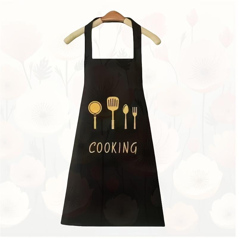 Adjustable Polyester Apron with Multifunctional Pockets for Kitchen Cooking, Baking, Barbecue, and Home Cleaning Durable Woven Fabric