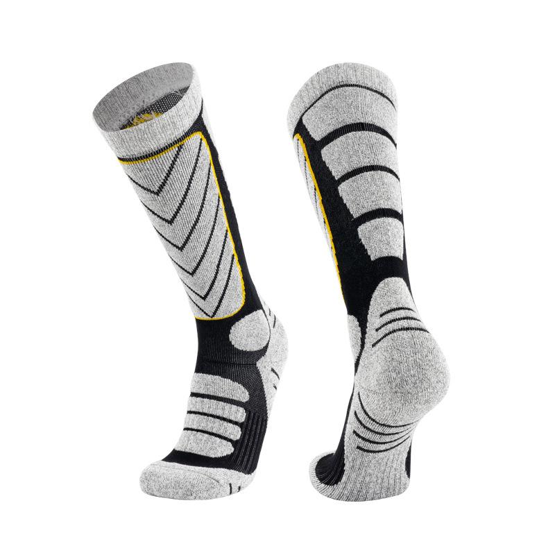 

1 пара зимних теплых лыжных носков с высокой трубой, утолщенные, для спорта на открытом воздухе, кемпинга, пешего туризма, рыбалки, велоспорта, альпинизма, длинные носки для мужчин чёрный