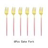 6Pcs/Set Gold Fork Set Tea Cake Snack Fork Dinnerware Cutlery Mirror Polished Stainless Steel Tableware Dessert Fruit Fork Silverware Set