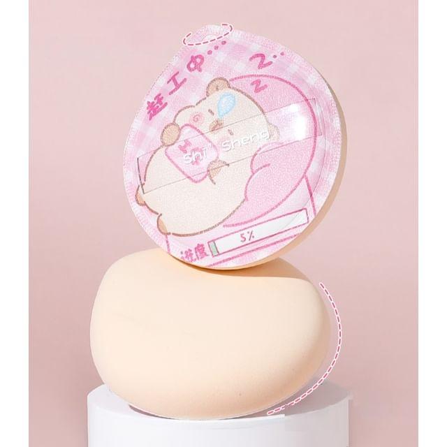 Kochanie - Capybara Powder Puff with Case Pink & Beige