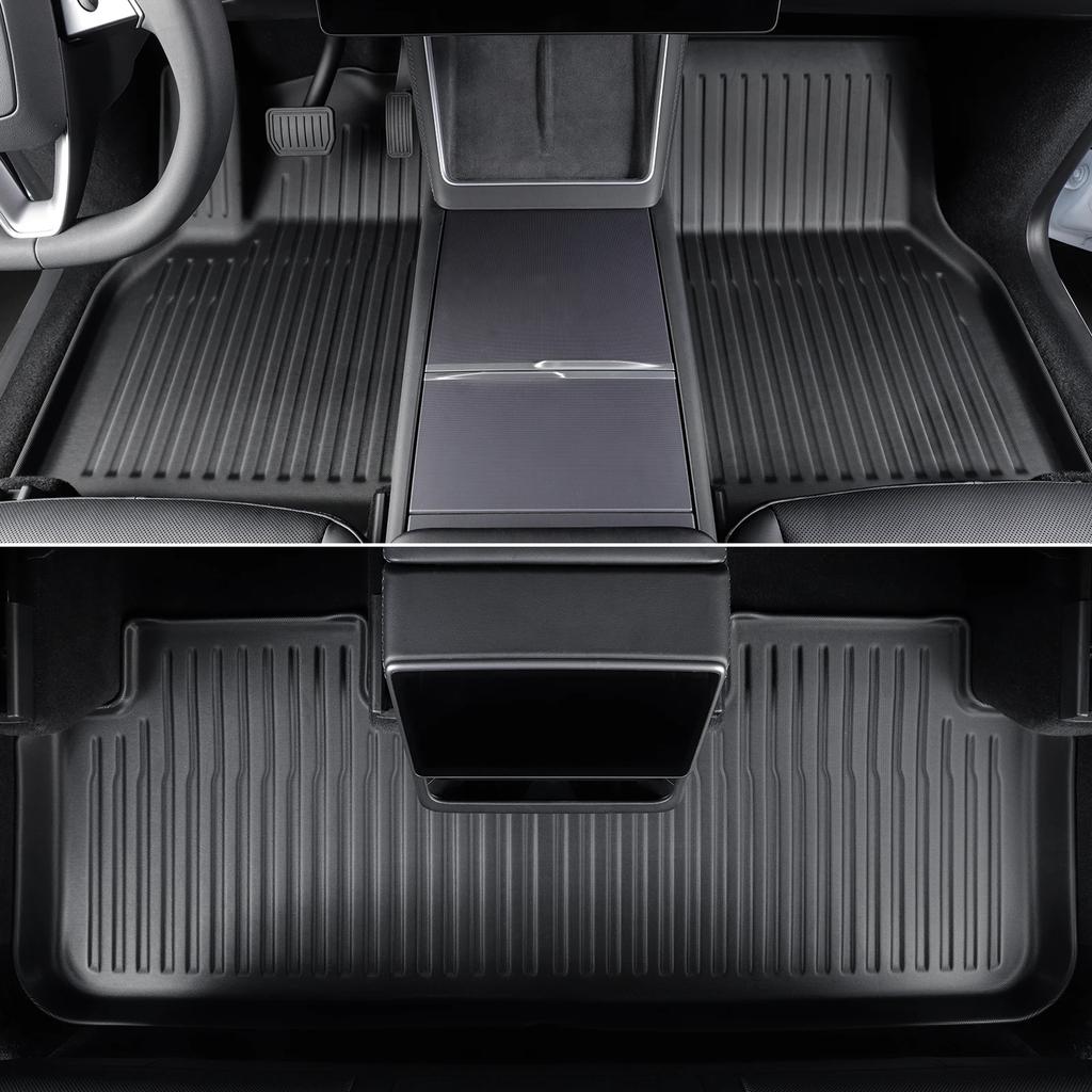 LUCKEASY Floor Mats for New Tesla Model Y 5seats Launch 2025+ Juniper TPE Cargo Liner Trunk Mats Backrest Pad Protection Black