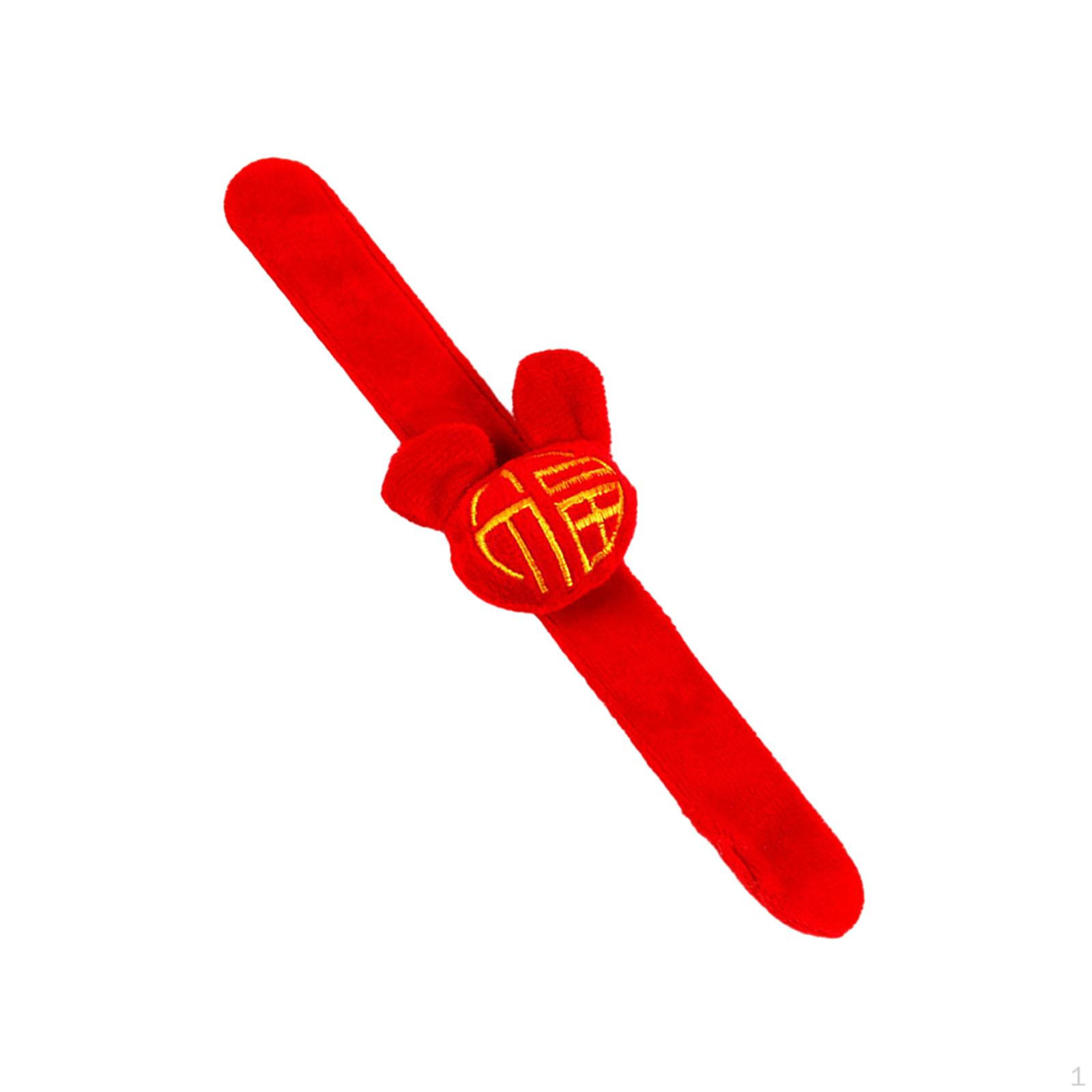 

Плюшевый браслет-слэп 25 см, китайский год, красный, оборачивается вокруг праздничного подарка, браслет, хлопает Style E