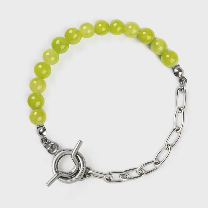 BT Gemstone Bracelet 10 (2 Types / 6mm Chalucent Jade Light Green)
