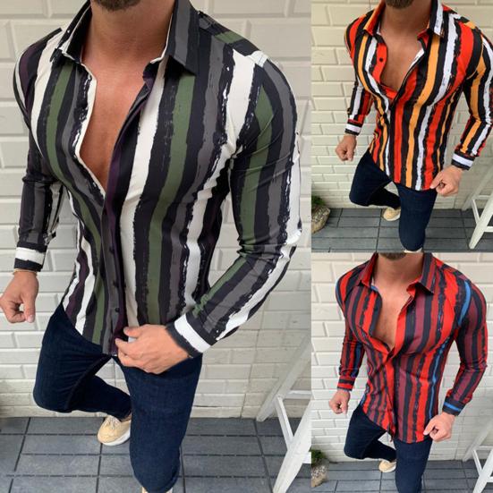 

Мужская рубашка для отдыха, полосатый принт, удобный кардиган, красивая весенняя рубашка для улицы