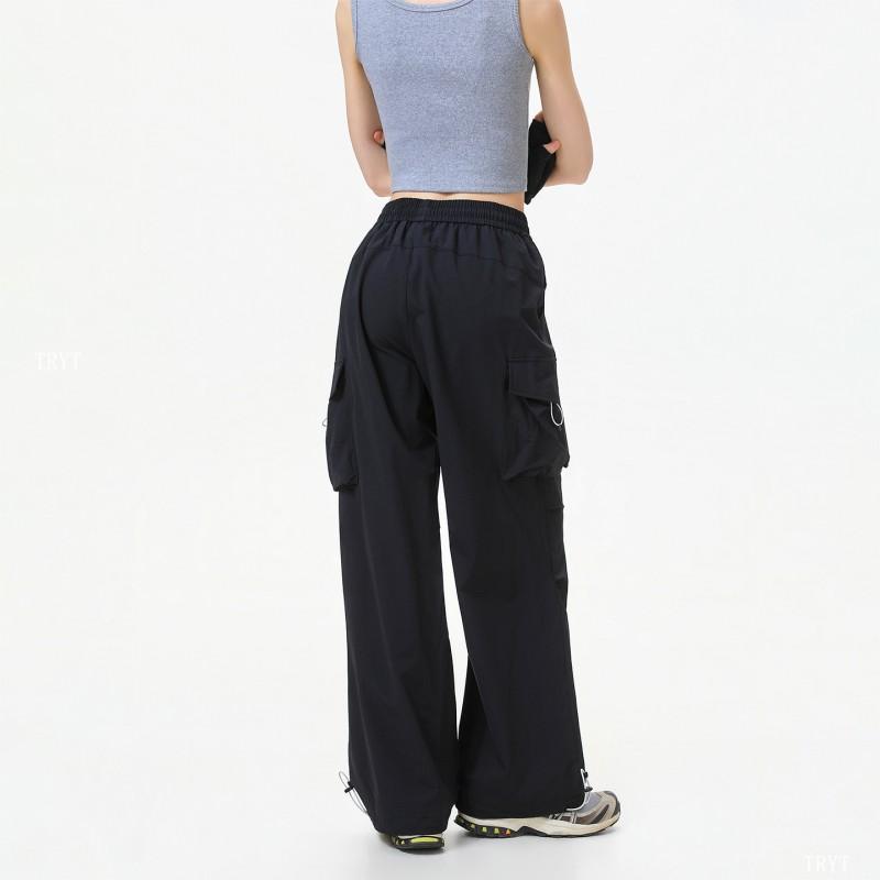 Unisex Vintage Streetwear Cargo Pants Loose Straight Leg Jazz Dance Trousers Casual Wear