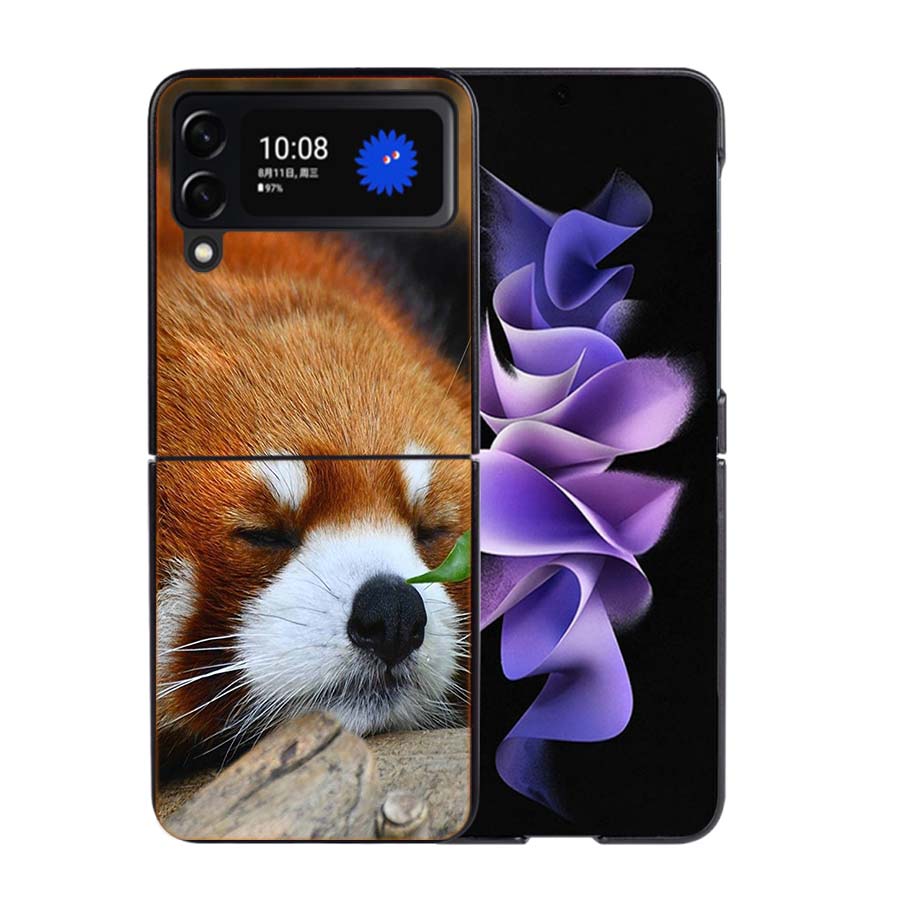 

Popular red pandas Phone Case For Samsung Z Flip 7 6 5G Galaxy Z Flip4 Z Flip5 Z Flip3 Coque Black Hard PC Shell Protective Cove Samsung Z Flip 4 5G