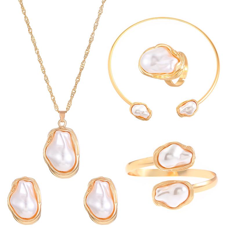 Metal Open Necklace Ins Style Shaped Simple Simple Europe The United States Pearl Collar Commuter Style Multi Style