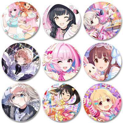 32/44/58 מ"מ זמרת קריקטורה The Idolm@ster סיכה סיכה בעבודת יד לבגדים תג קוספליי מצויר קישוט לתיק תכשיט מתנה