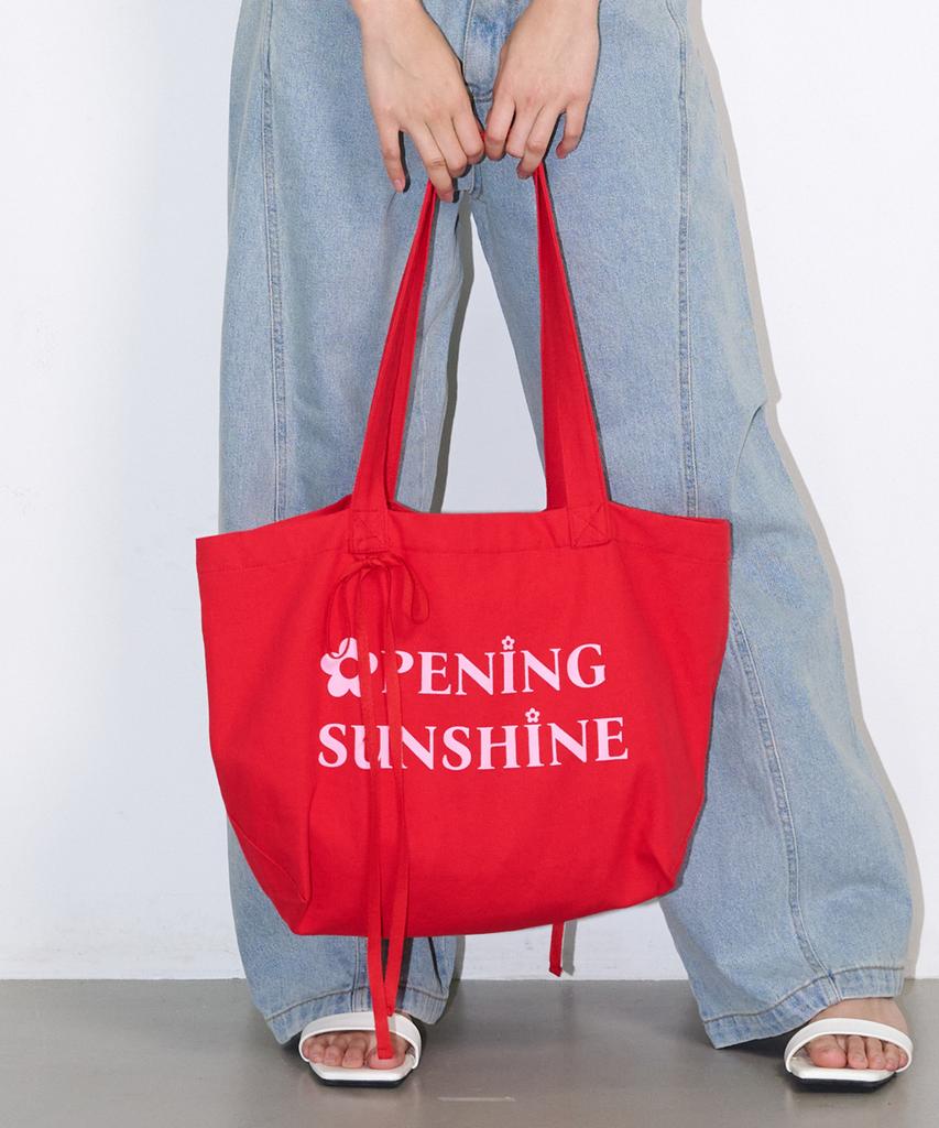Opening Sunshine Heart Pocket Big Eco Bag Red