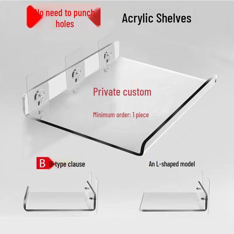 Ruimtebesparende Acryl Wandplank: Boorvrije Opbergoplossing voor Badkamer & Keuken