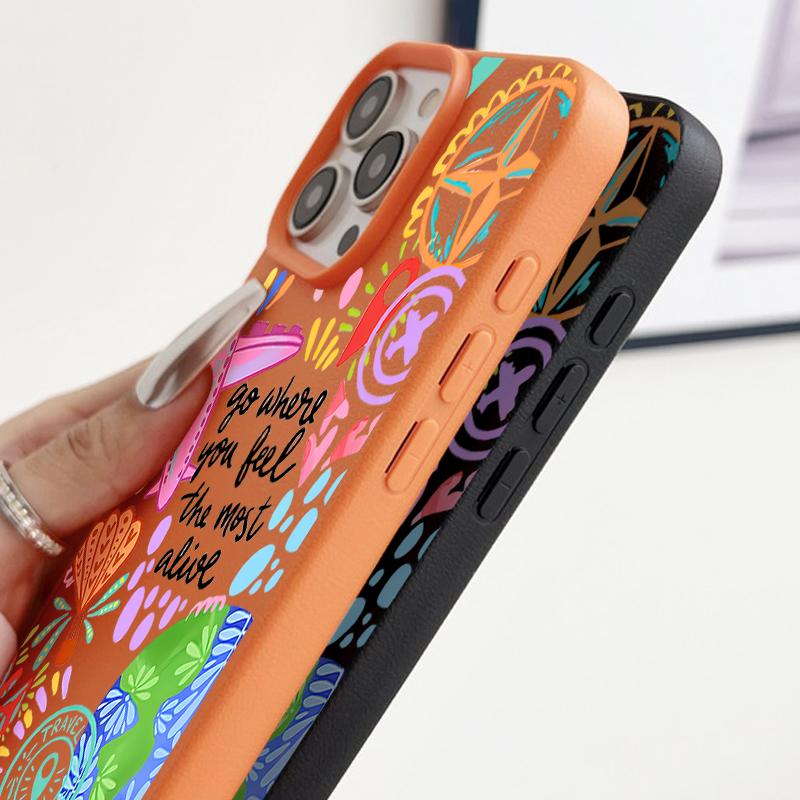 For iPhone 17 Pro Max Case Luxury Cartoon Fire Balloon Pattern Leather Texture Silicone Cover For iPhone 16 Pro Max 15 14 13 12 11 16E Air