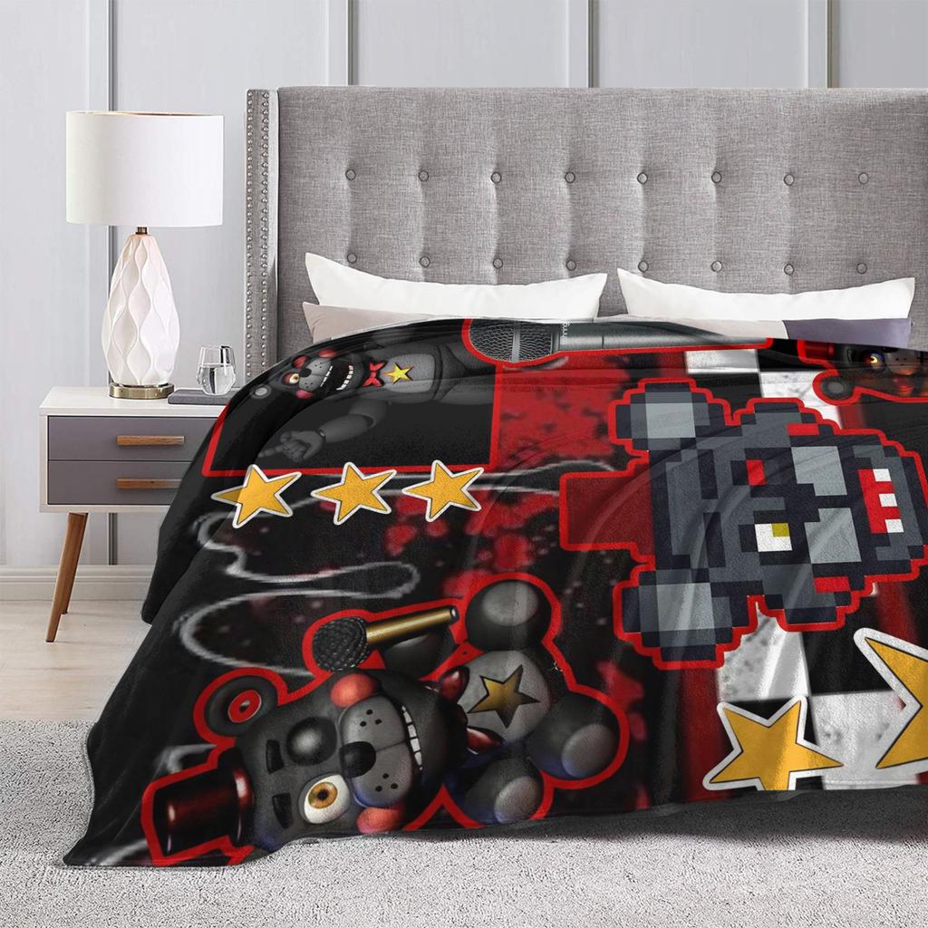 FNAF At Freddys Blanket Velvet All Season Multifunction Lightweight Thin Throw Blankets for Sofa Couch Quilt