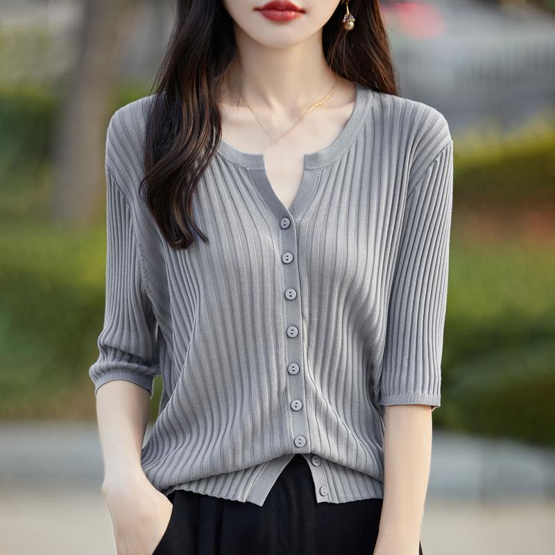 

Женский легкий кардиган из 50% шерсти и 50% шелка Mulberry — универсальный трикотаж на все 4 сезона для комфорта и стиля в любое время года L темно-серого